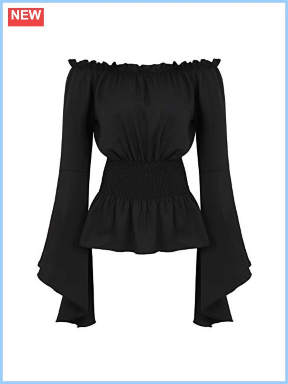 Off Shoulder Renaissance Blouse Bell Sleeve Peasant Top